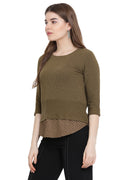 Laser Strip Casual Top