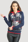 Full Sleeve Pattern Hooded Sweatshirt - MODA ELEMENTI