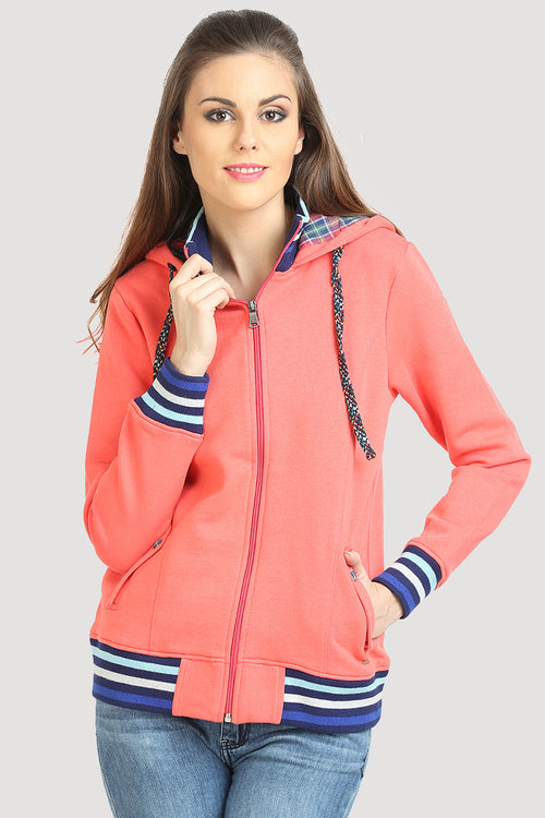 Full Sleeve Hooded Plain Sweatshirt - MODA ELEMENTI