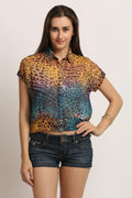 Animal Print Crop Shirt - MODA ELEMENTI