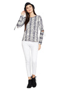 Floral Cut Out Premium Winter Top