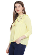 Tassel Embroidered Casual Top