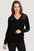 V Neck Lace Top - MODA ELEMENTI