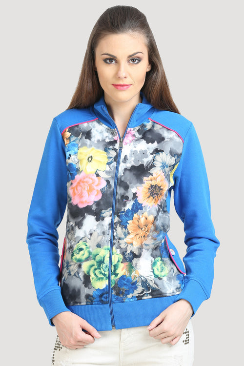 Full Sleeve Printed Zipper Sweatshirt - MODA ELEMENTI