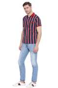 Vertical Stripe Polo T-Shirt