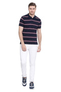 Symmetric Striped Polo T-Shirt