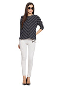 Asymmetric Stripes Winter Top
