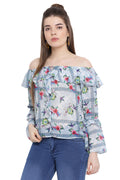 Drop Shoulder Floral Top