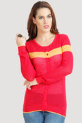 Buttoned Round Neck Cardigan - MODA ELEMENTI