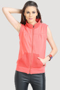 Reversible Front Open Sleeveless Sweatshirt - MODA ELEMENTI