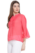 Front Tie Cherry Kiss Casual Top