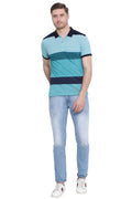 Ocean Stripe Polo T shirt