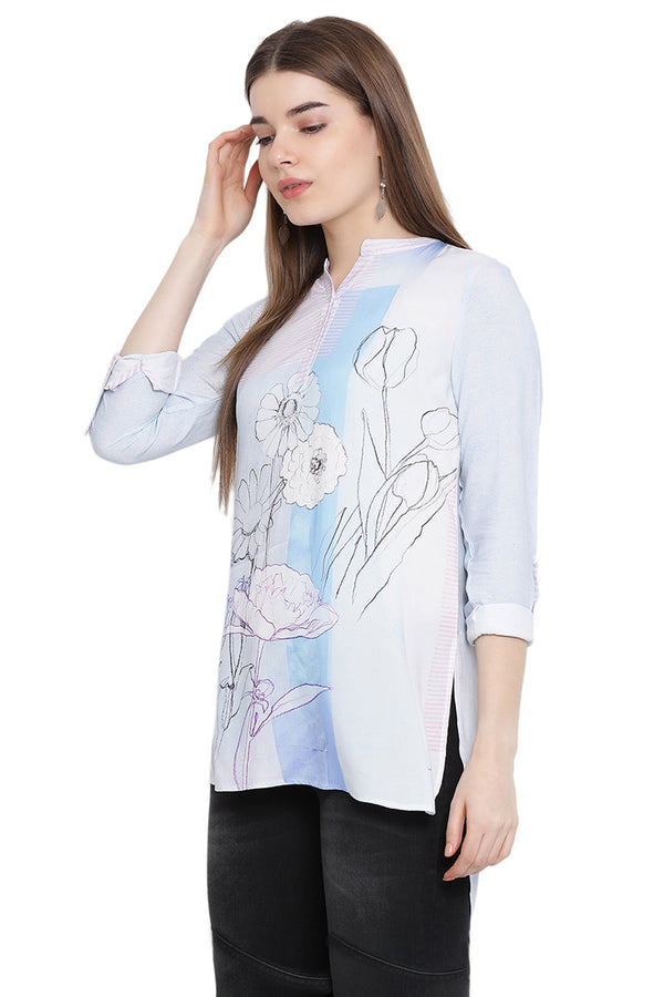 Floral Blues Casual Tunic