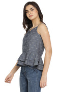Self Designed Strap Casual Top