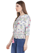 Floral Tassel Top