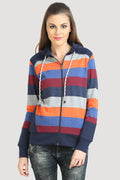 Full Sleeve Multicolor Zipper Hooded Sweatshirt - MODA ELEMENTI