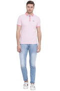 Denim Solid Blush Pink Polo t shirt