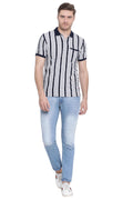 Vertical Stripe Polo T-Shirt