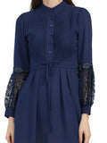 Solid Navy Mini Skirt Dress