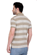 Axmann Striped Men Mandarin Collar T-Shirt