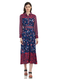 Mesh With Floral Printed Multicolored-Dress