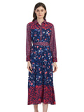 Mesh With Floral Printed Multicolored-Dress