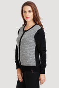 Knit Style Front Zipper Cardigan - MODA ELEMENTI