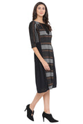 Geometric Wave Midi Dress