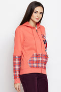 Love Patch Zipper Hood Sweatshirt