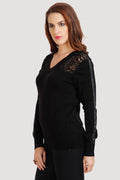 V Neck Lace Top - MODA ELEMENTI