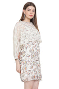 Birds Printed Lace Midi Dress