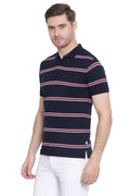 Symmetric Striped Polo T-Shirt