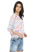 Abstract Printed Self Designed Top