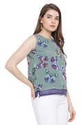 Butterfly Printed Sleeveless Top