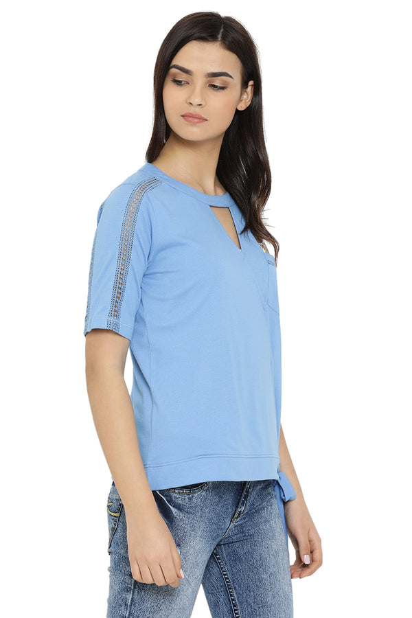 Crazy Cat Casual Cut Out Top