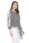 Houndstooth Single Off Shoulder Pattern Top