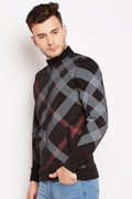 Axmann Abstract Check Zipper Sweatshirt - MODA ELEMENTI