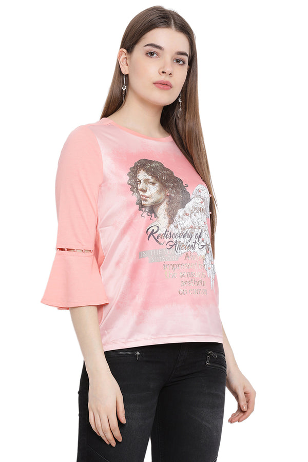 Discover Art Bell Sleeve Casual Top