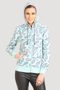 Full Sleeve Printed Zipper Hooded Sweatshirt - MODA ELEMENTI
