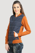 Printed Full Sleeve Zipper Sweatshirt - MODA ELEMENTI
