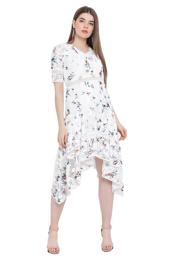 Flying Birds A-Line Midi Dress