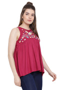 Floral Love Embroidered Sleeveless Top