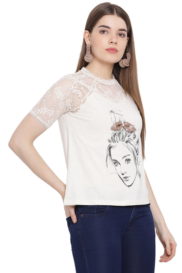 Sequin Lady Lace Casual Top