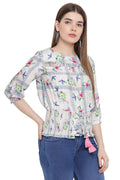 Floral Tassel Top