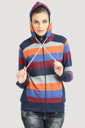 Full Sleeve Multicolor Zipper Hooded Sweatshirt - MODA ELEMENTI