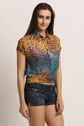 Animal Print Crop Shirt - MODA ELEMENTI