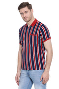 Vertical Stripe Polo T-Shirt
