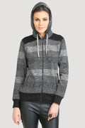 Full Sleeve Front Zipper Stripe Hooded Sweatshirt - MODA ELEMENTI