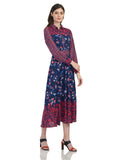 Mesh With Floral Printed Multicolored-Dress