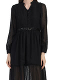 Charming Full Net Black Dress
